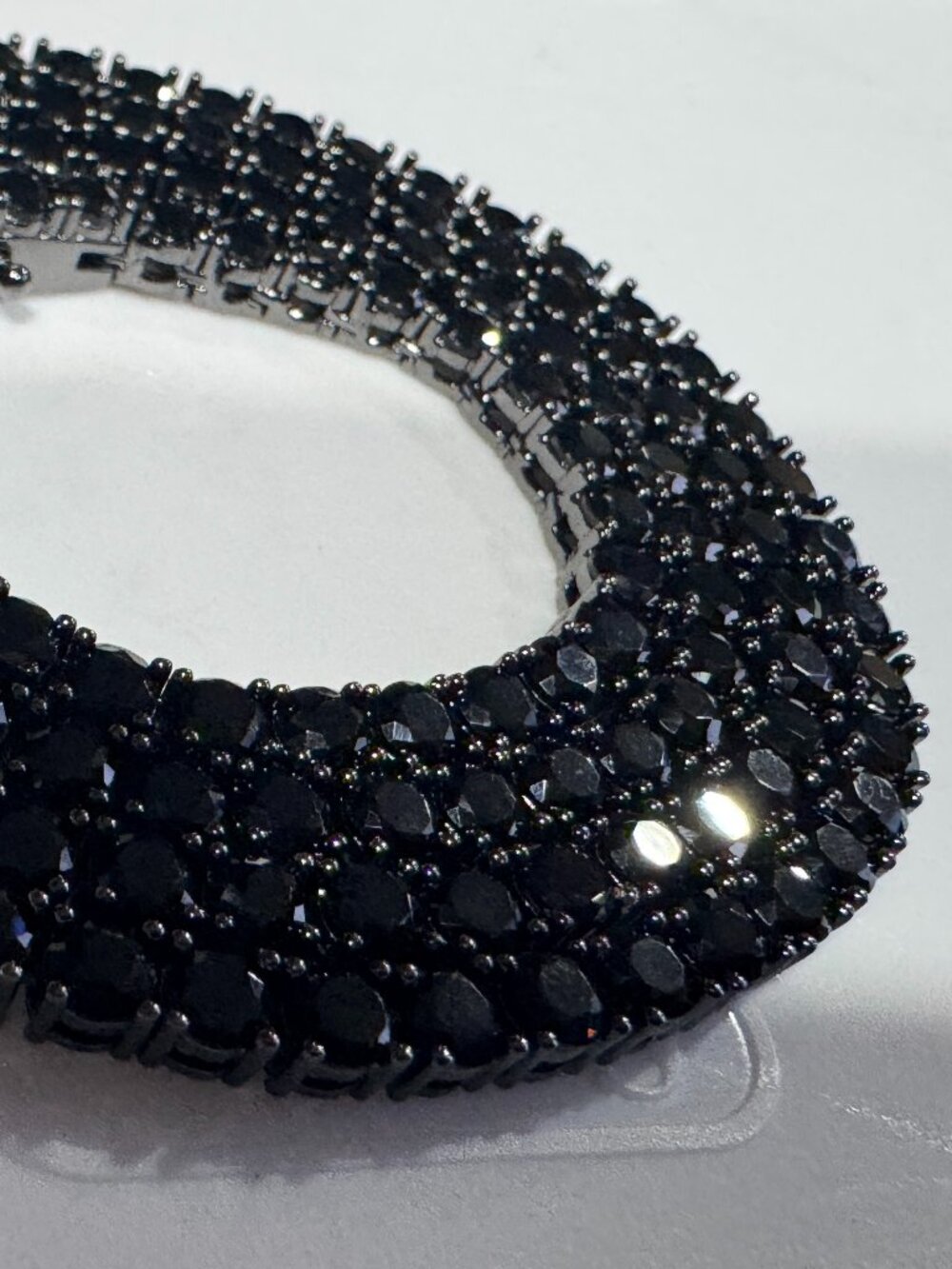 Tennis Chain Necklace 4 Mm Single Row Gun Metal Black 5A Zirconia 24" Unisex